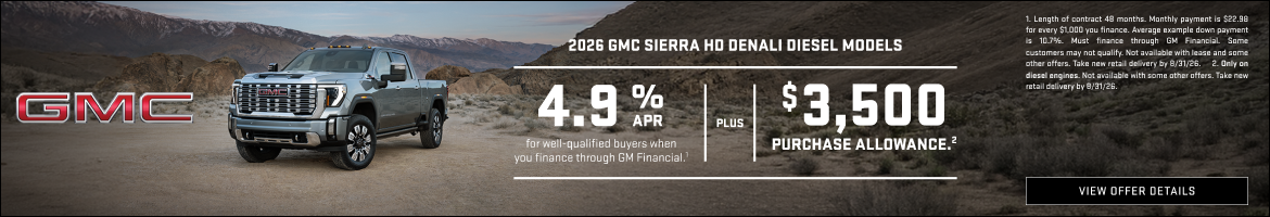 4.9% APR for well-qualified buyers when you finance through GM Financial.1

Plus, $3,500 PURCHASE...